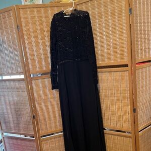 Black lace, vintage inspired high neck maxi dress size 8/10